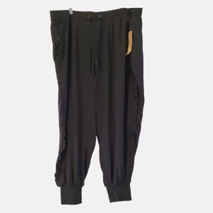 RACHEL Rachel Roy Black dressy ruffled Joggers 2X NWT